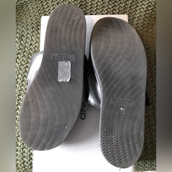 NIB Vagabond Women’s Black Leather Slide Sandals, Dual Band Hook & Loop; Size 37 - Picture 7 of 7
